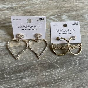 Baublebar Sugarfix Heart and Love Earrings Set NEW